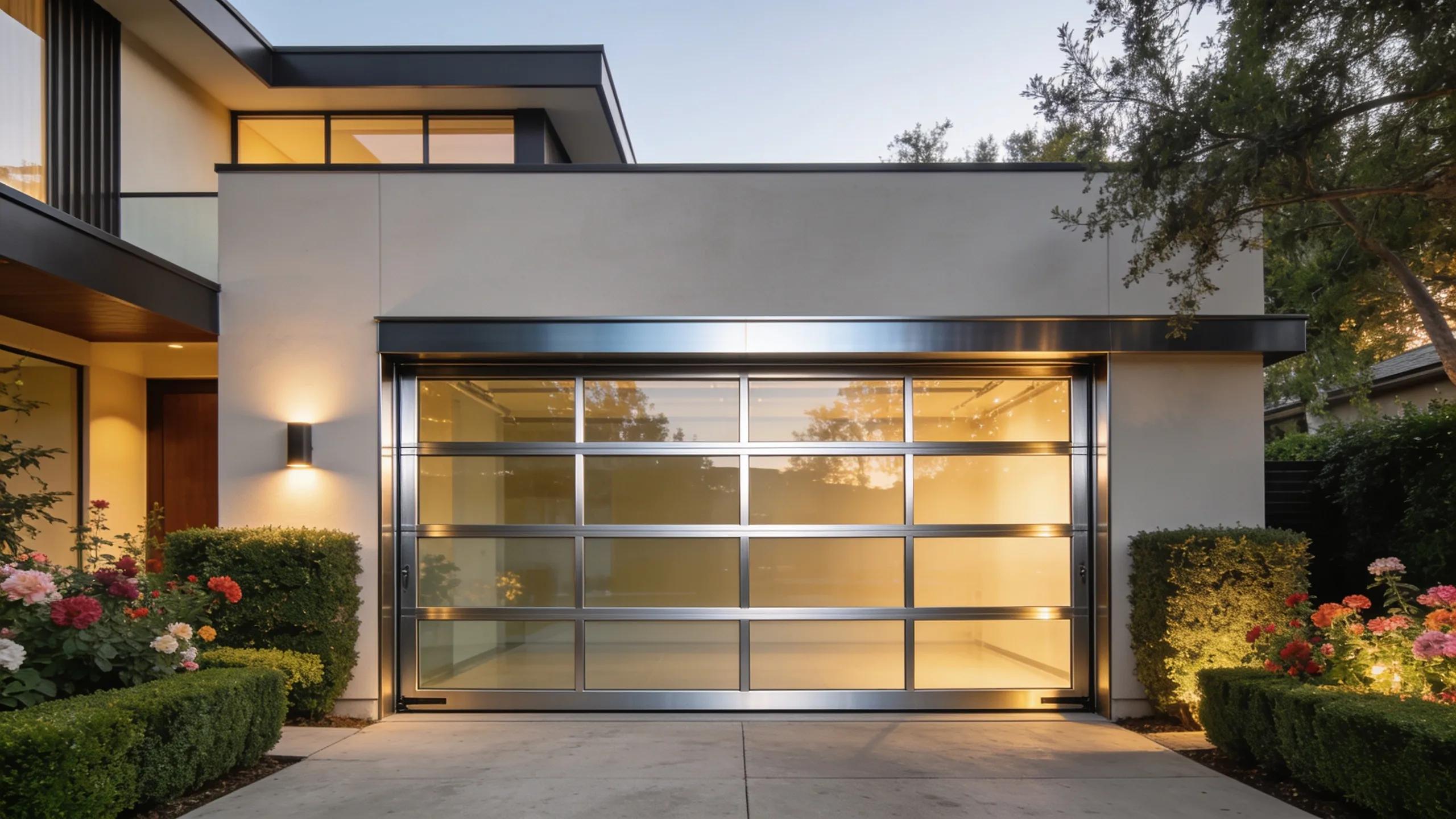 Modern garage door on a contemporary Irvine home enhancing curb appeal